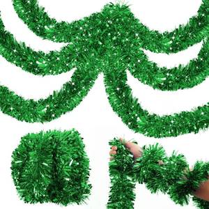 lot 67766 image: 6 Pack Christmas Tinsel Garland Decoration, Total 39 Ft Garland Christmas Tree Decorations for Holiday New Years Eve Xmas Party Supplies Indoor Outdoor Home Decor, Each 6.5Ft, Thick & Thin Blue