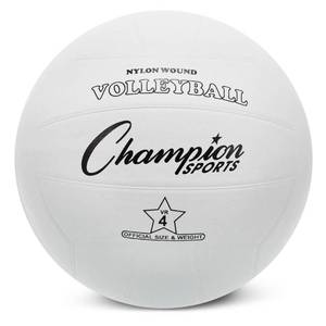 lot 67770 image: Champion Sports Rubber Volleyball, Official Size, for Indoor and Outdoor Use - Durable, Regulation Volleyballs for Beginners, Competitive, Recreational Play - Premium Equipment - White, VR4