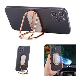 lot 67771 image: Rimyam Phone Ring Holder Finger Kickstand Foldable Cellphone Stand 360° Degree Rotation Metal Ring Grip Holder for Magnetic Car Mount Compatible with iPhone Samsung All Smartphone and iPad