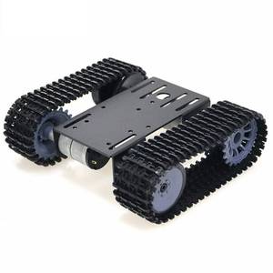 lot 67772 image: Premium Robot Tracked Car Chassis Starter Kits with 2pcs DC Motor, Caterpillar Moving Robotic Tank Platform with 2pcs Tracks for Arduino Raspberry Pie Microbit Python DIY Steam Remote Control RC Toy