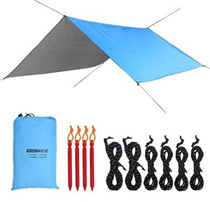 lot 68237 image: WoneNice 10 x 13 Ft Camping Hammock Tarp, Waterproof Windproof Lightweight Durable Rainfly Shelter. Perfect Tent Tarp for Backpacking, Hiking, and Travel (Sky Blue)