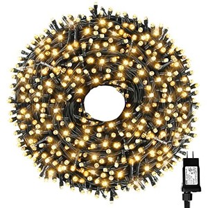 lot 68247 image: Tcamp Outdoor Christmas Lights Warm White, 262FT 800 LED Christmas Tree Lights with Memory Timer Function, 8 Modes Fairy String Lights for Christmas Outdoor Indoor Bedroom Wedding Party Decorations