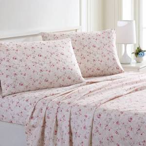 lot 68266 image: Modern Threads Printed 3-Piece Extra Soft Bedding Sheets & Pillowcase Set, Deep Pocket up to 16 inch Mattress Kashmir Rose Twin