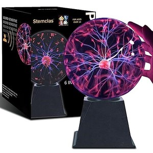 lot 68269 image: Stemclas Plasma BallLightLamp, 6 Inch - Static Electricity Globe Electric Lightning Ball, Touch & Sound Sensitive, Amazing Gift for Parties, Birthday and Holiday, for Age Over 14 Years Old