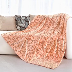 lot 68288 image: Lightweight Blanket Soft Cozy Orange Blanket Throw Blankets for Bed