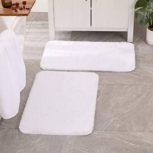 lot 68701 image: MIULEE Set of 2 Non Slip Shaggy Bathroom Rugs Extra Thick Soft Bath Mats Christmas Plush Microfiber Absorbent Water for Tub Shower Machine Washable (White, 20x30 inches)