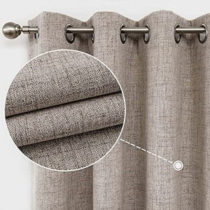 lot 68708 image: CUCRAF Full Blackout Window Curtains 84 inches Long,Faux Linen Look Thermal Insulated Grommet Drapes Panels for Bedroom Living Room,Set of 2(52 x 84 inches, Light Khaki)