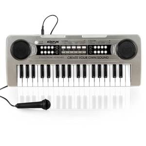 lot 68710 image: Raimy Kids Piano Keyboard, 37 Keys Portable Piano Early Learning Educational Electronic Music Keyboard Instrument Toys for 3 4 5 6 7 8 Year Old Boys and Girls (Silver)