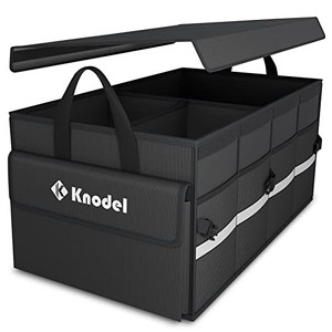 lot 68735 image: K KNODEL Car Trunk Organizer with Lid, Collapsible Car Trunk Storage Organizer, Car Organizer and Storage for SUV, Truck, Sedan (2C, Black)