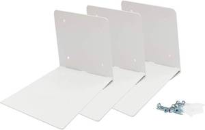 lot 68737 image: STORAGE MANIAC Invisible Floating Bookshelves Wall Mounted, Heavy-Duty Book Organizers, Iron Wall Mounted Shelves for Bedroom, White 3-Pack Extra Large