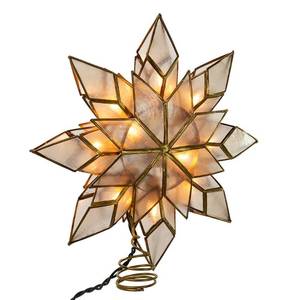 lot 68746 image: Kurt Adler 8.5-Inch Capiz Star Tree Topper with 10 Clear Lights and 1 Spare Bulb