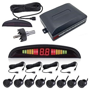 lot 68748 image: Peidesi Rear Parking Sensor Kit Black Universal Car LED Display with 8 Radar Accurate Digital Display of Obstacle Distance Alarm Parktronic Kit Alarm Buzzer Reminder Safe Driving