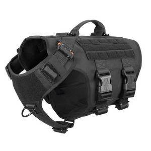 lot 68750 image: ICEFANG Tactical Dog Operation Harness with 6X Buckle,Dog Molle Vest with Handle,34 Body Coverage,Hook and Loop Panel for ID Patch,No Pulling Front Clip (XL (32-39 Girth), Black)