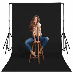 lot 68757 image: Black Backgrounds for Photography, 10 x 12 ft Polyester Chromakey Backdrop Cloth, Collapsible Solid Color Background for Photo Shooting, Streaming Live, Video Studio