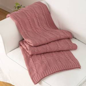 lot 69704 image: Aormenzy Dusty Pink Knit Throw Blankets Oversized Cable Knit Decorative Throw Blanket Dusty Rose Soft Cozy Knitted Blanket for Sofa Couch Bed, 60 x 80
