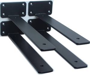 lot 69711 image: 4 Pack - 11 inch Black Hidden L Shelf Bracket (15 Inch Thicked) Iron Shelf Brackets, Metal Shelf Bracket, Industrial Shelf Bracket, Modern Shelf Bracket, Metal L Brackets for Shelves Support