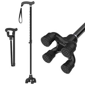 lot 69713 image: TriPro Walking Cane for Women & Men, Small Base Quad Cane, Pivot Tip,Self Standing,Heavy Duty,Adjustable Folding Cane, 4 Prong Canes for Men & Women, Collapsible Walking Sticks for Seniors & Adults