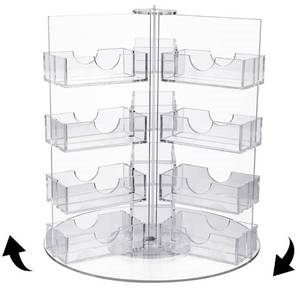 lot 69717 image: Qunclay Acrylic Business Card Holder Multi Slot Card Organizer Plastic Rotating Business Card Holders Clear Sticker Holders Multi Pocket Rotating Holder Countertop Organizer Display (24 Pocket)