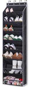 lot 69723 image: KEETDY Over the Door Shoe Rack for Door Fit 20 Pairs Sneakers Large Hanging Shoe Organizer for Closet Door Storage Boots, Black