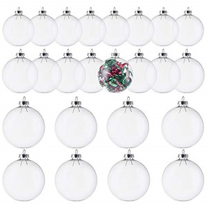 lot 69724 image: Kingrol 24 Pack Glass Ornament Balls, Fillable Ornaments for DIY Craft Projects, Christmas, Wedding, Party, Home Decor