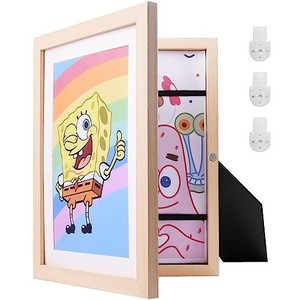 lot 69729 image: Kids Art Frame, Kids Artwork Frames Changeable 8.3 X11.8 Inch, Kids Art Display Frames Front Opening, Artwork Display Storage Frames A4 Picture for Children Art Projects Home Office Drawing Storage