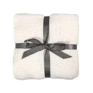 lot 69732 image: Cream Knit Throw Blanket Fluffy Super Soft Blankets for Couch Lightweight Cozy Warm Blankets and Throws for Couch Sofa Bed Office, 50��x60��