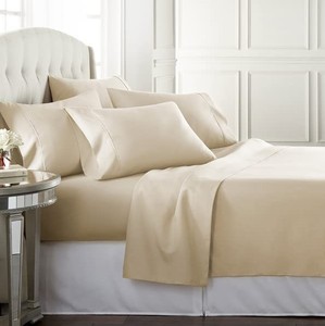 lot 69733 image: Danjor Linens Queen Sheet Set - 6 Piece Set Including 4 Pillowcases - Deep Pockets - Breathable, Soft Bed Sheets - Wrinkle Free - Machine Washable - Cream Sheets for Queen Size Bed - 6 pc