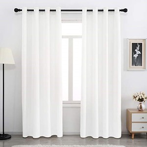 lot 69734 image: SPXTEX Bleach White Velvet Curtains 108 inches Long Sliding Door Curtains for Living Room Ivory Velvet Curtains Grommet Heavy Velvet Drapes Thermal Insulated Curtains for Bedroom Set of 1 Panel