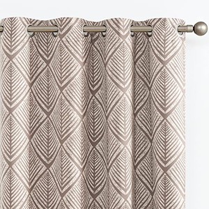 lot 69741 image: jinchan 80% Blackout Curtains for Living Room, Geometric Patterns Drapes for Bedroom, Window Treatments for Room Darkening, Grommet Top Thermal Insulated Curtains 84 inch Length 2 Panels Set, Brown