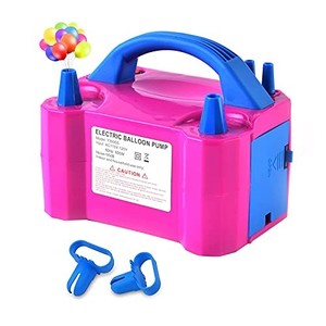 lot 69743 image: SMAYDA Electric Air Balloon Pump, Portable Dual Nozzle Electric Balloon InflatorBlower for Party Decoration - 110V 600W Rose Red