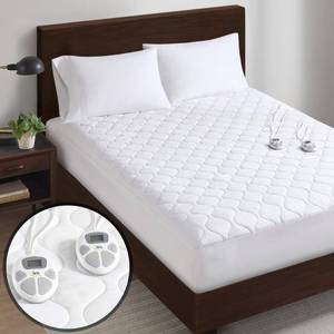 lot 69756 image: Serta Heated Mattress Pad Full Size - Electric Mattress Pad, 10 Heat Setting Controller, Auto Shut Off Timer, Deep Elastic Pocket, Up to 17 Mattress, ETL Certified, Machine Wash, Full, White