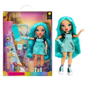 lot 69778 image: Rainbow High Blu - Blue Fashion Doll in Fashionable Outfit, Wearing a Cast & 10 Colorful Play Accessories. Gift for Kids 4-12 Years and Collectors