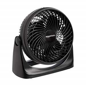 lot 69783 image: Amazon Basics 3 Speed Small Room Air Circulator Fan, 7-Inch Blade, Black, 6.3D x 11.1W x 10.9H