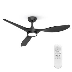 lot 60259 image: Roomratv Ceiling Fans with Lights and Remote, 52 Inch Large Airflow Indoor Ceiling Fans with Quiet DC Motor and 3 Colour Temperature Black Noiseless Attractive Design ABS Blades