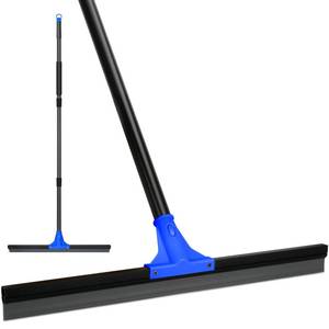 lot 60286 image: Floor Squeegee for Concrete and Tile Cleaning, 24 Squeegee Broom for Floor, Large Heavy Duty Rubber Scraper with 60 Long Handle for Garage, Deck, Bathroom, Shower Glass, Window