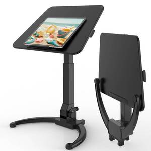 lot 60340 image: JOY worker Foldable Mobile Standing Desk for Kids, Small Standing Desk with 90° Tiltable Desktop, Height Adjustable Rolling Laptop Desk, Portable Computer Workstation with Non-Slip Mat,Black