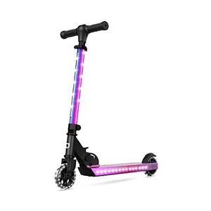 lot 60365 image: Jetson Scooters - Jupiter Kick Scooter (Iridescent) - Collapsible Portable Kids Push Scooter - Lightweight Folding Design with High Visibility RGB Light Up LEDs on Stem, Wheels, and Deck
