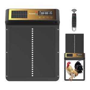 lot 60366 image: Thmomex Automatic Chicken Coop Door Solar Powered, Solar Chicken Coop Door with Timer & Light Sensor, Safety Sensor Anti-Pinch, 4 Control Modes, Auto Chicken Door Opener with Remote Control 80-130ft