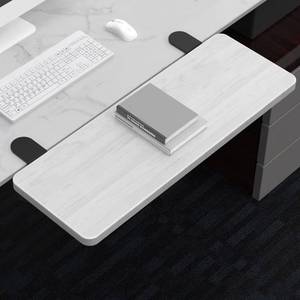lot 60274 image: Siiboat Desk Extender Ergonomic Computer Table Extension Arm Support Collapsible Keyboard Tray for Square Tabletop - White Maple 21.65x9.45