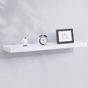 lot 60533 image: Floating Shelves - 10.23 Inch Deep Wall Shelf for Decor & Storage - Wall Mounted Display Shelving with Invisible Heavy-Duty Metal Bracket - 36 W x 10.23 D x 1.8 H - Set of 1 - Rustic White