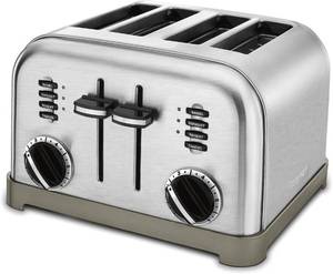 lot 60551 image: Cuisinart 4 Slice Toaster Oven, Brushed Stainless, CPT-180P1