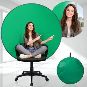lot 60628 image: Julius Studio (New Gen.) 56in  142cm Chromakey Green Screen Round Chair Backdrop Patented, Foldable Collapsible Pop Up Webcam Background, Streaming, Video, Conference, True Chroma Key Color, JSAG836