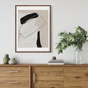 lot 60703 image: 18x24 Wood Frame, Natural Solid Oak Wood Poster Frame 24 x 18 with Tempered Glass, Wood Picture Frame 18 x 24 for Posters, 18x24 Matted Frame for 16x20 Picture, Walnut Color