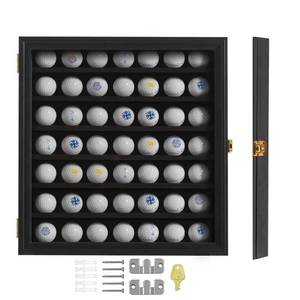 lot 60705 image: KCRasan 49 Golf Ball Display Case Lockable - Golf Ball Holder Gift for Golf Enthusiasts - Golf Ball Display Rack Cabinet for Wall Mount with 98% UV Protection Acrylic Glass Door Black