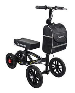 lot 60707 image: BlessReach Knee Scooter, All Terrain Foldable Knee Scooter Walker Economical Knee Walker for Foot Injuries Compact Crutches Alternative Black
