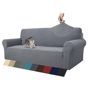 lot 60568 image: ZNSAYOTX 1 Piece Jacquard Couch Covers for 3 Cushion Couch Living Room High Stretch Sofa Cover Pets Dogs Friendly Anti Slip Thickened Slipcovers Furniture Protector (Sofa, Light Grey)