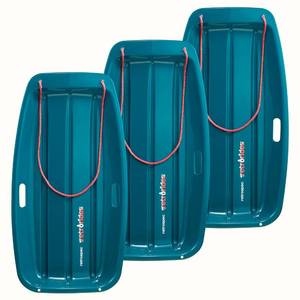 lot 60606 image: Retrospec Retrorider Toboggan Style Plastic Snow Sled, Available in 35 and 48 for Children and Adults, with Pull Rope, Cold Resistant Coating, Hard Bottom for Smooth Downhill Ride, Single