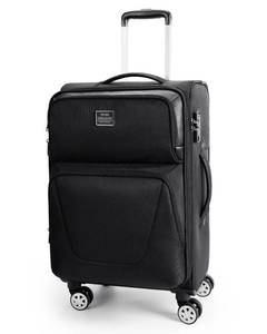 lot 60607 image: LIGHT FLIGHT 24 Inch Suitcase with Separate Compartment, Water-resistant Large Suitcase with Spinner Wheels, TSA Lock, Business Classic Travel Suitcase, Black