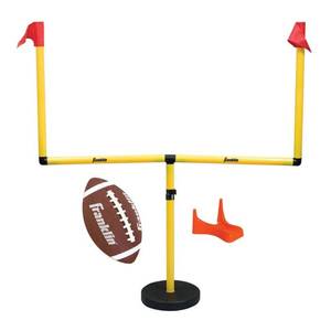lot 60609 image: Franklin Sports Youth Football Goal-Post Set �� Kids�� Football Goal Post with Mini Football �� Fun Football Goal for All Ages �� Easy Assembly �� Adjustable Height �� Weighted Base