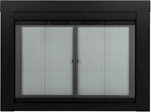 lot 60637 image: Pleasant Hearth AT-1002 Ascot Fireplace Glass Door, Black, Large